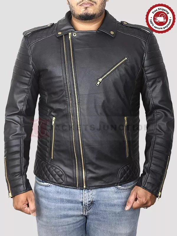 Biker jacket with hot sale gold hardware