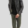 Mens Black Leather Biker Jacket