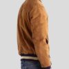 Mens Brown Suede Bomber Leather Jacket