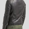 Mens Cafe Racer Black Slim Fit Leather Biker Jacket