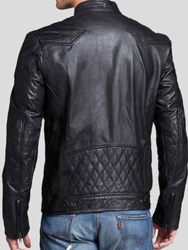 Men's Midnight Black Leather Biker Jacket | Free Shipping