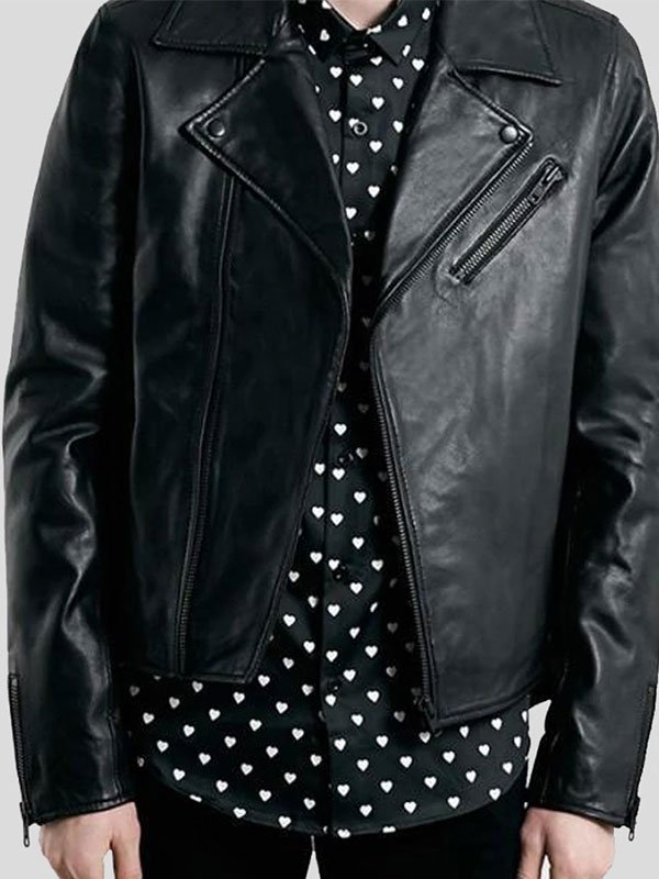 Men's Moto Leather Biker Jacket