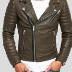 Men's Leather Quilted Motorcycle Jacket