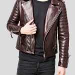 Men's Quilted Leather Motorcycle Jacket