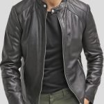 Mens Slim Fit Black Leather Jacket