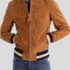 Mens Suede Bomber Jacket