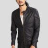 Quilted Leather Moto Jacket Mens