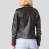 Studded Black Motorcycle Leather Jacket For Women's