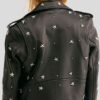 Womens Biker Style Cropped Leather Jacket