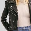 Womens Black Studded Leather Jacket