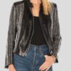 Womens Fashion Studded Leather Jacket