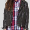 Womens Quilted Leather Motorcycle Jacket