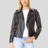 Women's Studded Leather Motorcycle Jacket