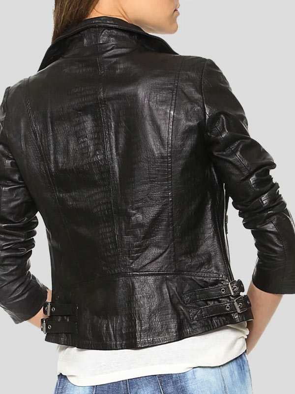 Womens Wear Black Leather Motorcycle Jacket