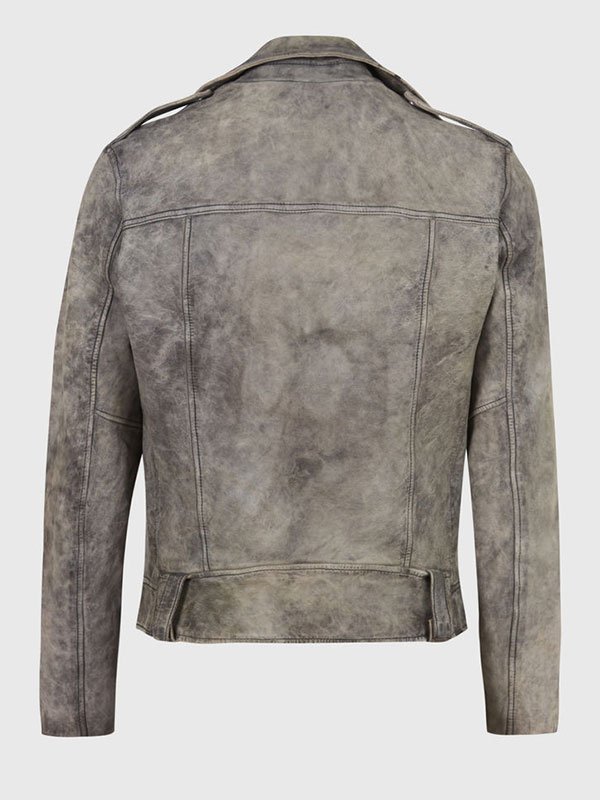 Distressed Brown Motorcycle Leather Jacket For Mens