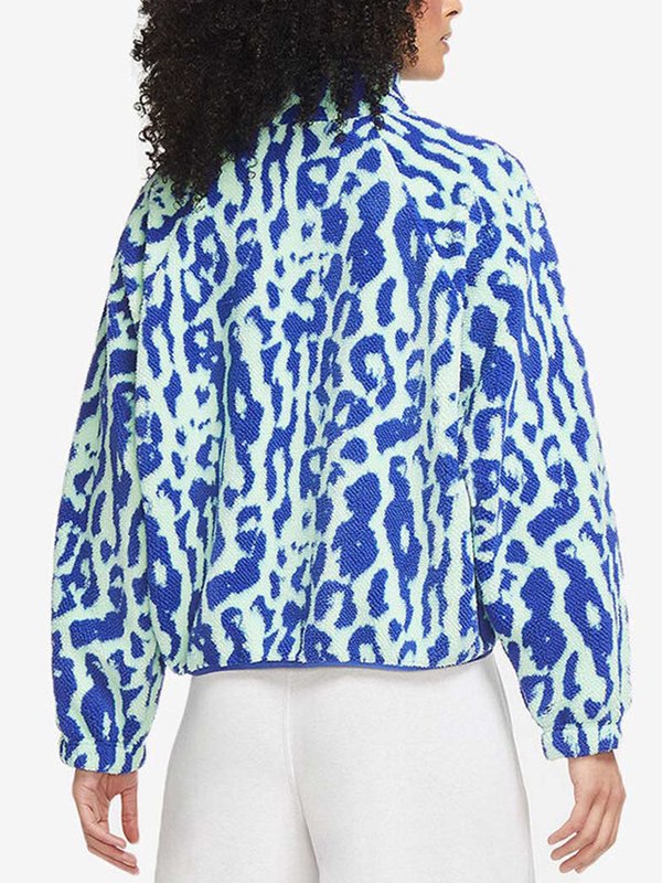 Jenny Boyd Tv Series Legacies Lizzie Saltzman Leopard Blue Sherpa Jacket