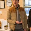 Mayor Ben Hawthorne Resident Alien Levi Fiehler Brown Puffer Jacket