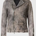 Mens Distressed Leather Motorcycle Jacket