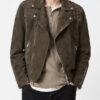 Men's Suede Leather Biker Jacket