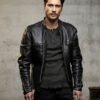 Peter Gadiot Tv Series Queen Of The South James Valdez Black Leather Biker Jacket