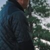 Danny Huston Tv Series Yellowstone Dan Jenkins Blue Quilted Jacket