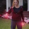 Elizabeth Olsen Tv Series WandaVision Wanda Maximoff Red Zip Up Hoodie