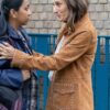 Killing Eve Camille Cottin Studded Brown Suede Leather Jacket