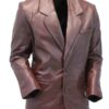 Mens Casual Brown Leather Blazer