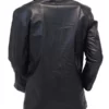 Mens-Casual Wear Two Button Black Leather Blazer