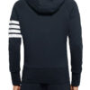 Men Blue Hoodie With White Stripes