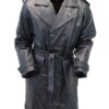 Mens Leather Trench Coat