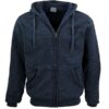 Mens Winter Zip Up Blue Hoodie