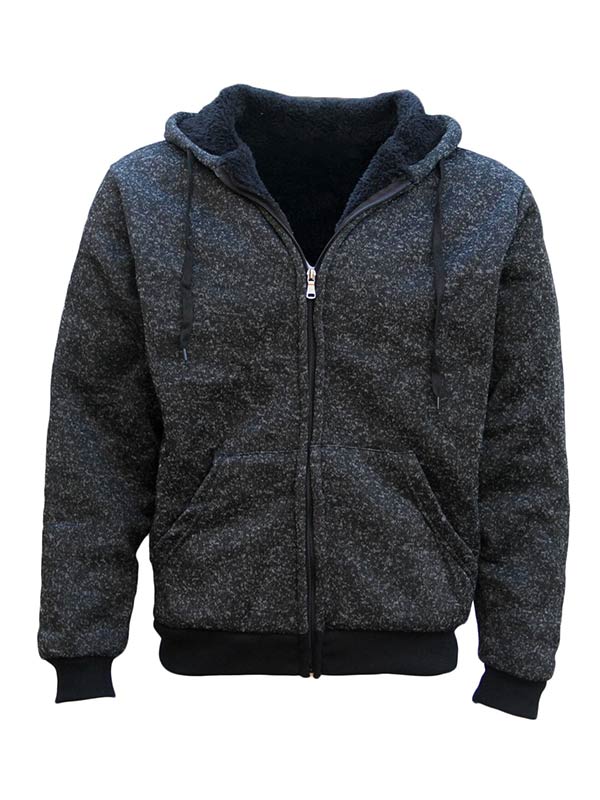 Mens Winter Zip Up Dark Grey Hoodie