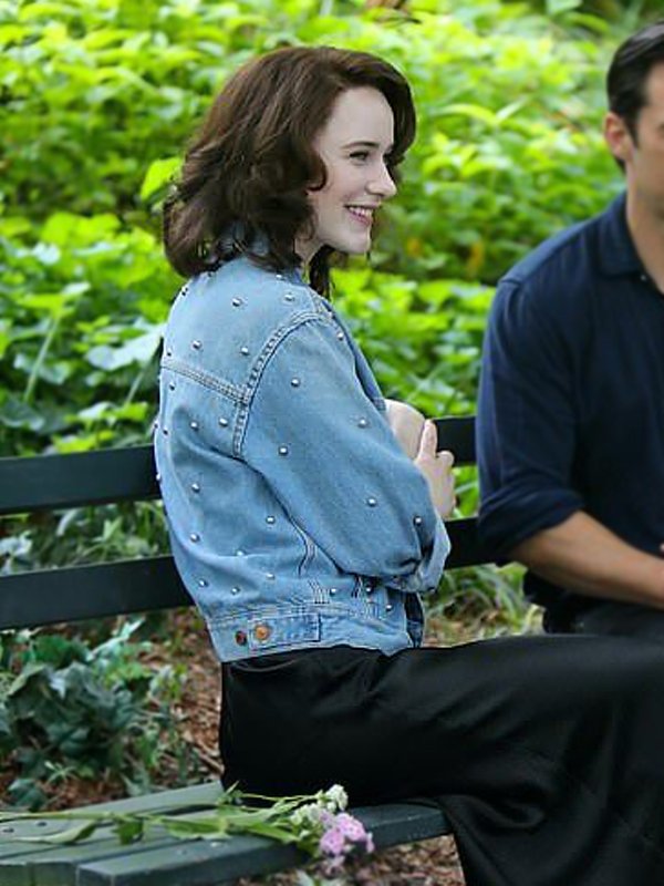 Rachel Brosnahan Tv Series The Marvelous Mrs. Maisel Blue Denim Jacket