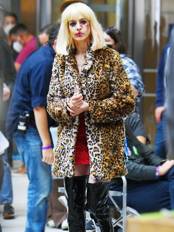 Tv Series WeCrashed Anne Hathaway Leopard Print Coat