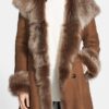 Womens Mid Length Suede Coat