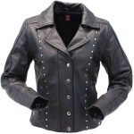 Womens Studded Leather Biker Jacket