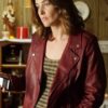 Dex Parios Stumptown S02 Cobie Smulder Red Leather Biker Jacket