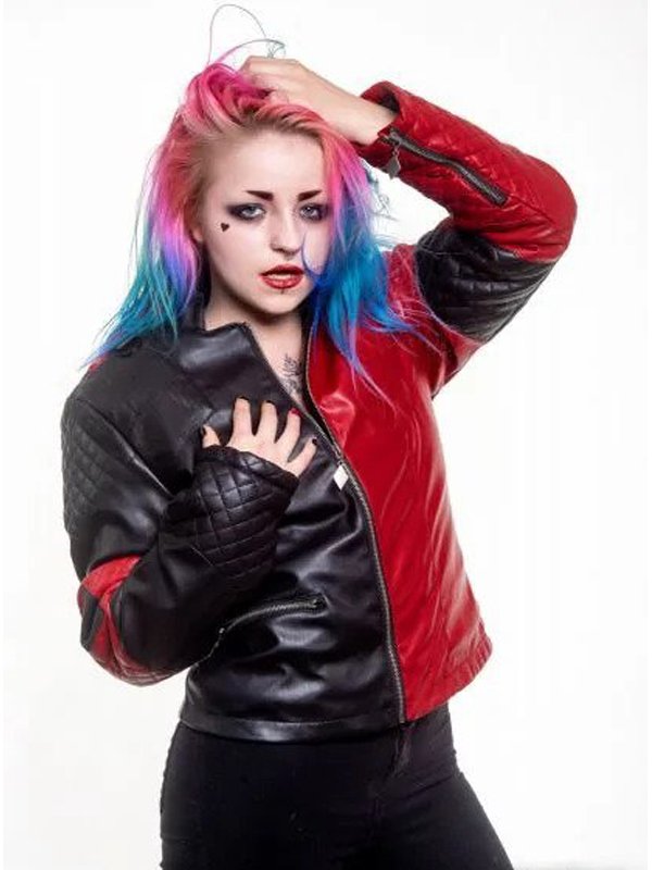 Harley Quinn Live Fast Die Clown Leather Jacket