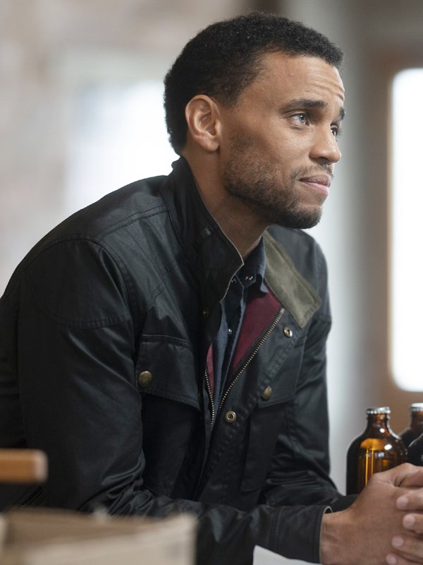 Michael Ealy Tv Series Stumptown Detective Miles Hoffman Black Leather Jacket