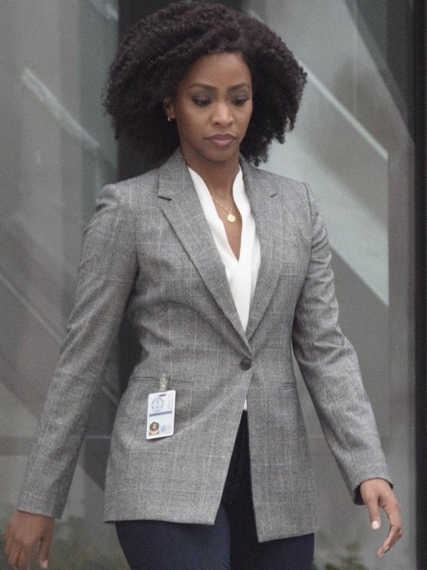 Teyonah Parris Tv Series WandaVision Monica Rambeau Grey Blazer