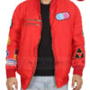 Akira Red Bomber Jacket With Patches