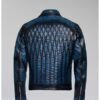 Blue Bugatti Leather Jacket For Mens