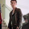 Jeremy Shada Julie And The Phantoms Reggie Peters Black Leather Biker jacket