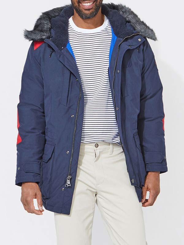 Mens Blue Parka Jacket