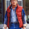 Michael J Back To The Future Fox Red Puffer Vest