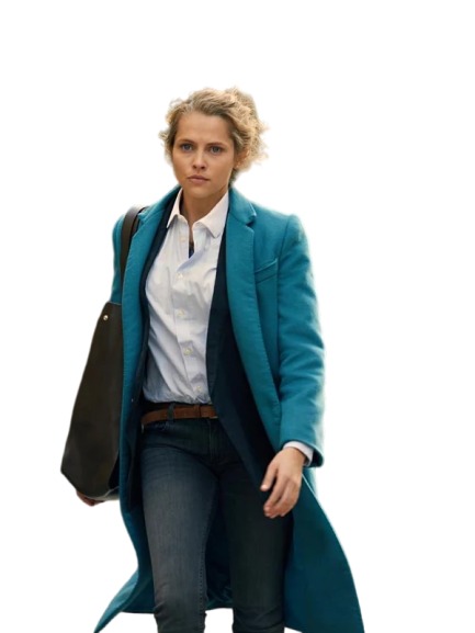 Teresa Palmer Blue Long Coat