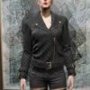 Video Game GTA 6 Female Protagonist Quilted Black Leather Jacket