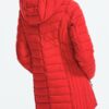 Womens Quilted Red Coat With Hood