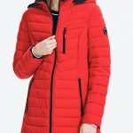 Womens Red Quilted Coat